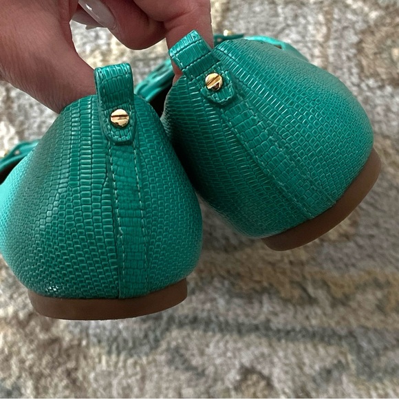 Tory Burch Mini Miller Flat Micro Tejus Green 8.5 - Picture 6 of 11